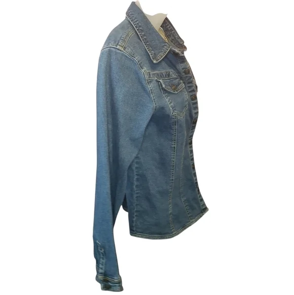 Hard Rock Cafe Vintage Fitted Jean Jacket PTP 18.5 - Picture 2 of 10